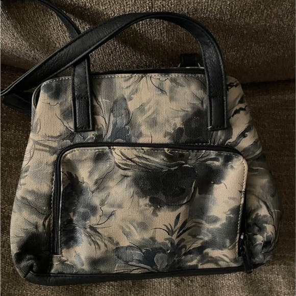Koltov Handbags - Chic Black and Gray Floral Shoulder Bag